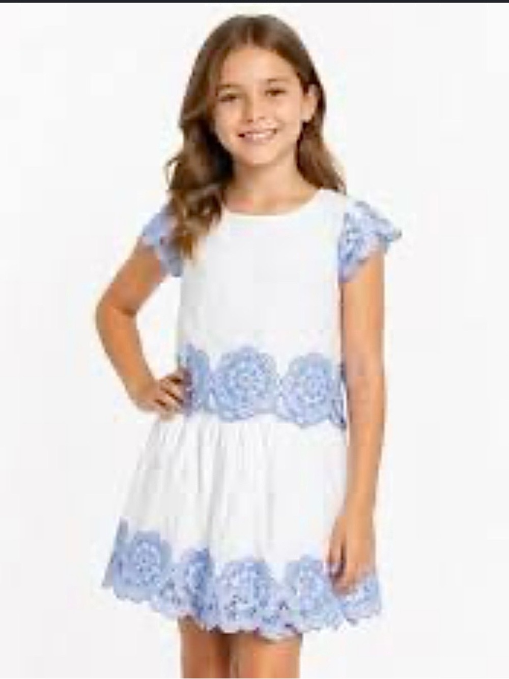 Happily Grey Girls Embroidered Skirt Set w/ Lining